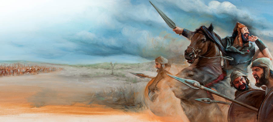 Mukalenge Asa mubande pa kabalu muaba wa mvita ne basalayi bende ku luseke luende. Badi baya kuluangana ne tshiluilu tshinene tshia bena Etshiopi.