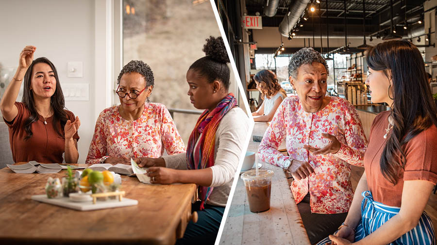 Foto milamakaja: 1. Muanetu utuvua bamone mu tshiena-bualu tshishale ulonga ne mulongi wende. Udi umvuija bualu muele bianza muulu, eku mulongi wende muenze bu muinyike mutu. Muanetu wa bakaji mukulumpe ne mulongi au bamutangile ne dielekana ku mêsu. 2. Pashishe pakadibu banua tukafe, muanetu wa bakaji au udi uteleja muanetu wa bakaji mukulumpe au udi mupiluke padiye umupesha mibelu ya mua kuakaja ndongeshilu wende.