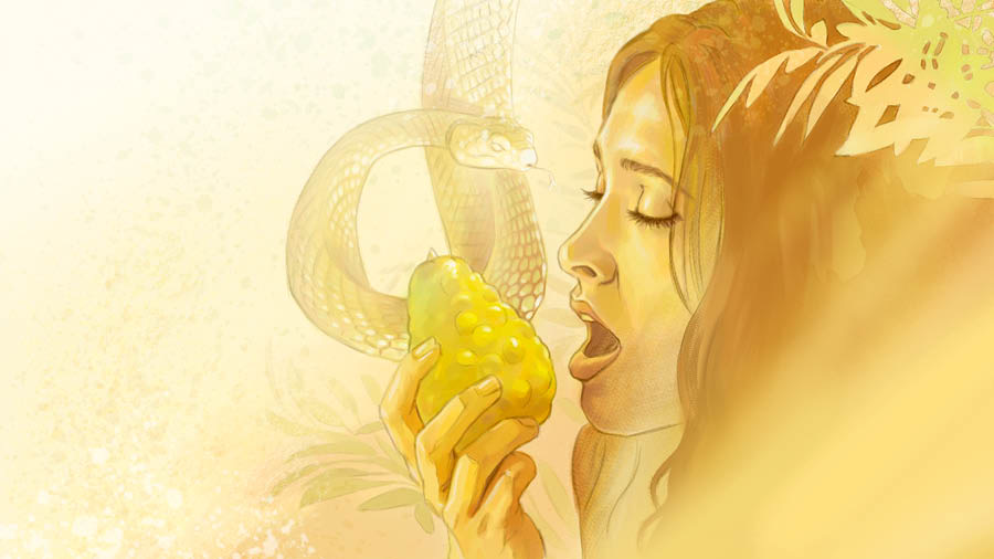 Nyoka mutangile Eva padiye usua kudia tshimuma tshivuabu bakandike.