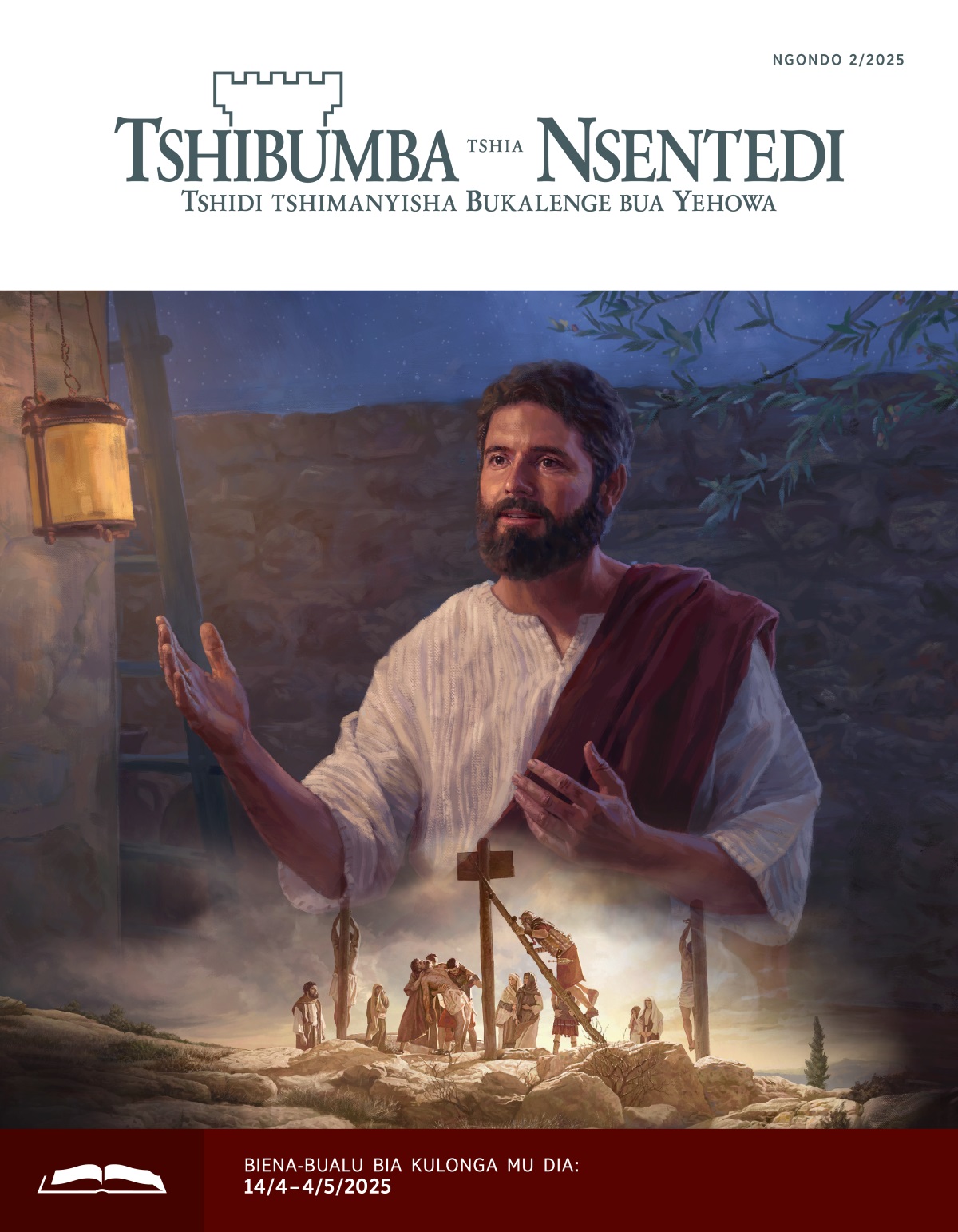 Foto: 1. Yezu wakula butuku. 2. Basalayi ba bena Lomo bumbusha tshitalu tshia Yezu ku mutshi wa makenga.