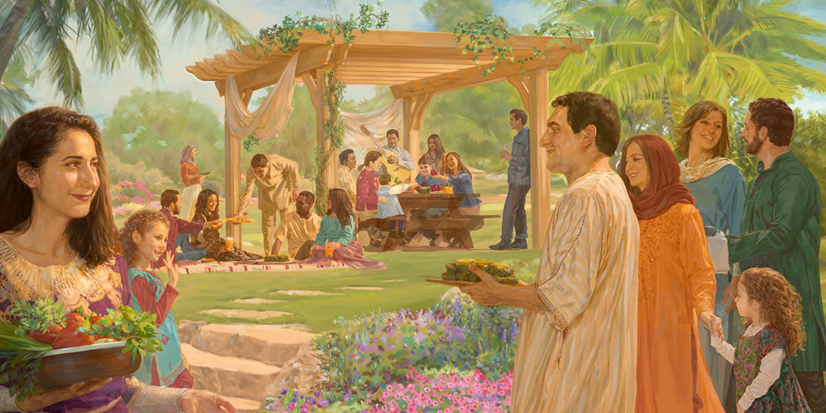 Bantu ba miaba mishilangane basankidilangana bua mudibu bapetangane mu Mparadizu pa buloba.