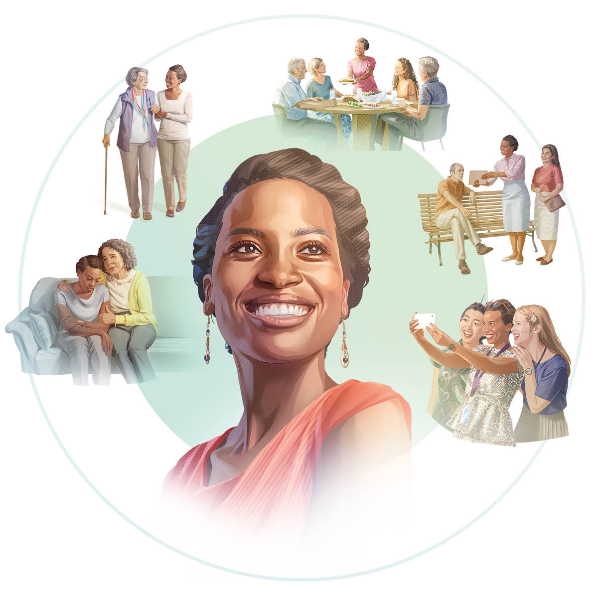 Na̱ʼná iin ñá hermana ñá xa̱a̱ nda̱kuchi ta kúsi̱í-iniñá ndákanixi̱níñá ña̱ va̱ʼa kítáʼanñá xíʼin na̱ hermano ti̱xin congregación: 1. Nátúʼunñá xíʼin iin ñá hermana. 2. Chíndeétáʼanñá xíʼin iin ñá hermana xi̱ku̱aʼa ña̱ kakañá. 3. Kúsi̱í-iniñá xíxiñá xíʼin na̱ migoñá na̱ xa̱a̱ síín síín ku̱i̱ya̱. 4. Nátúʼunñá xíʼin iin ta̱a ta ku̱a̱ʼa̱n iin ñá hermana xíʼinñá. 5. Távañá na̱ʼná ti̱xin asamblea xíʼin u̱vi̱ na̱ testigo na̱ xa̱a̱ síín síín ñuu.