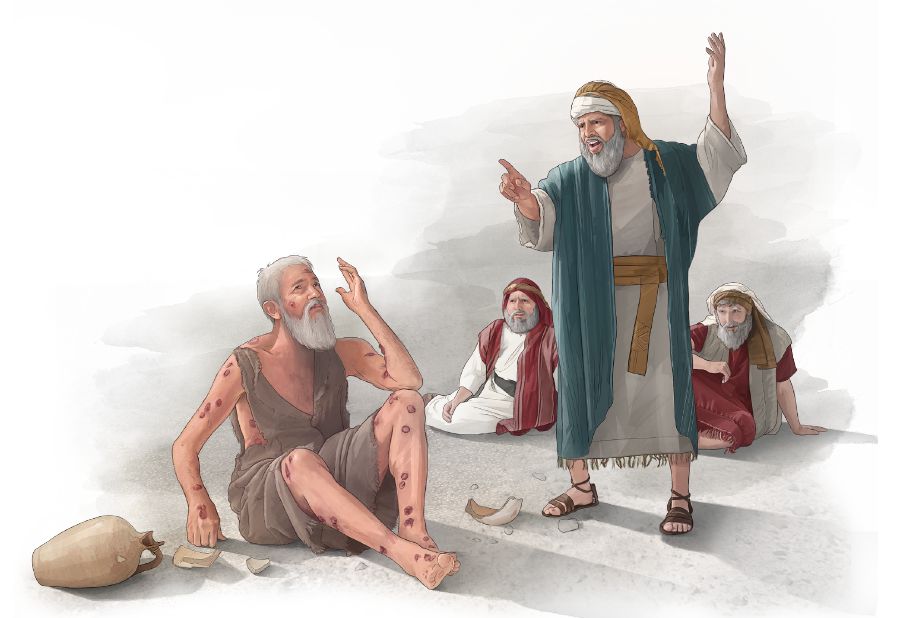 Ta̱ Elifaz káʼa̱nra xíʼin ta̱ Job ta ta̱ Bildad xíʼin ta̱ Zofar xítona nu̱úra