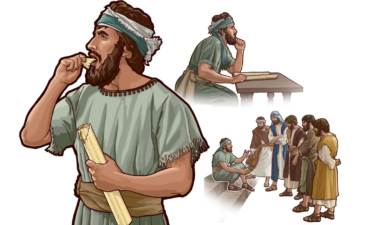 Tándi̱ʼi xa̱xí ta̱ Ezequiel ña̱ rollo, ki̱xaʼára káʼa̱nra xíʼin na̱ yiví ñuu Israel