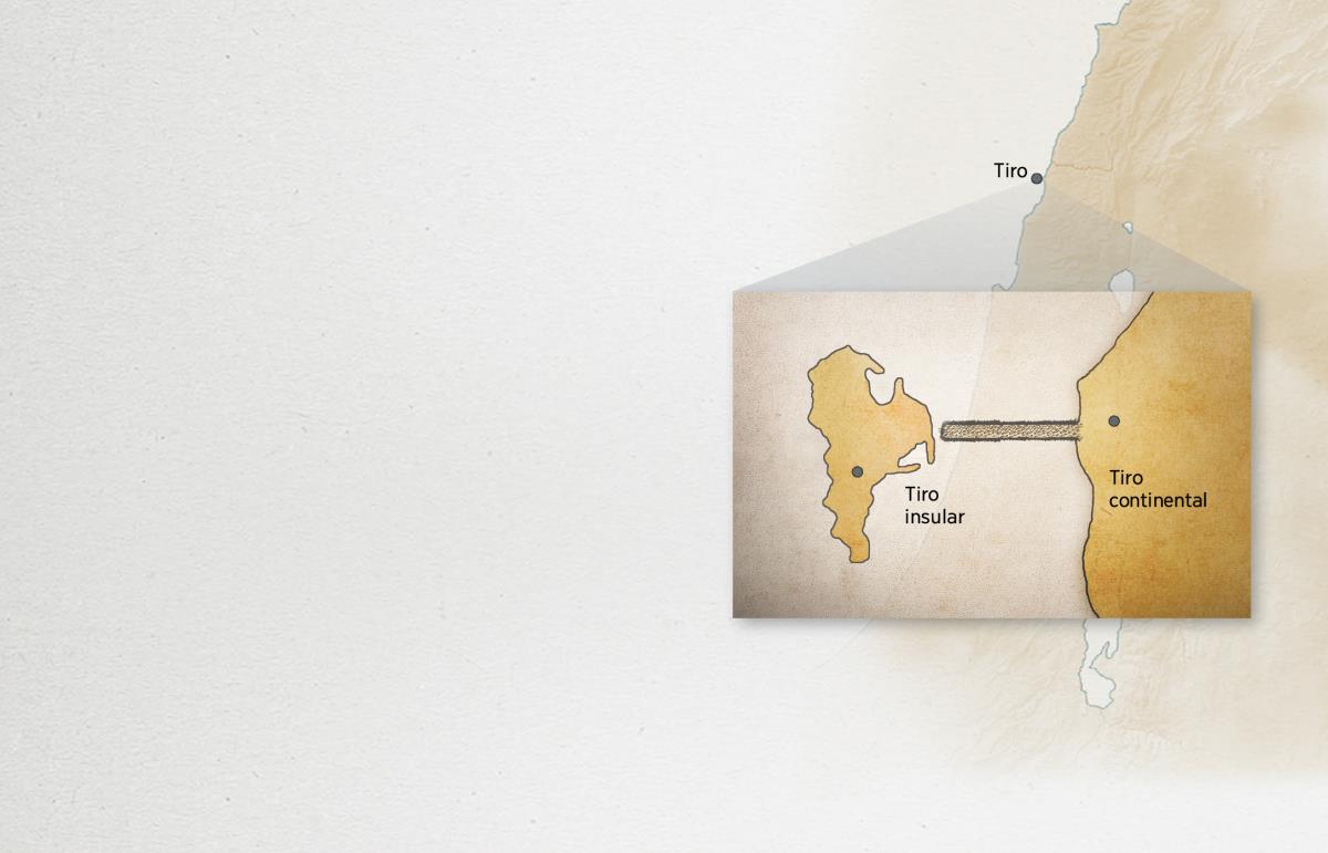 Mapa nu̱ú va̱xi Tiro continental xíʼin Tiro insular