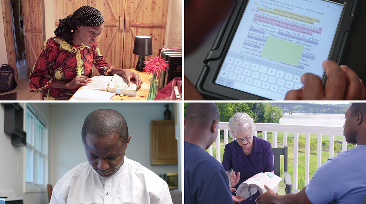 Iin ñá hermana nándukú va̱ʼañá xa̱ʼa̱ ña̱ káʼviñá nu̱ú Biblia. Iin ta̱ hermano síín síín color xíniñúʼura káʼyíra nu̱ú Biblia ña̱ kúúmiíra. Iin ñá hermana káʼa̱nñá xa̱ʼa̱ ña̱ ka̱ʼyíñá nu̱ú Biblia ña̱ kúúmiíñá xíʼin u̱vi̱ na̱ ta̱a. Iin ta̱ hermano káʼa̱nra xíʼin Ndióxi̱