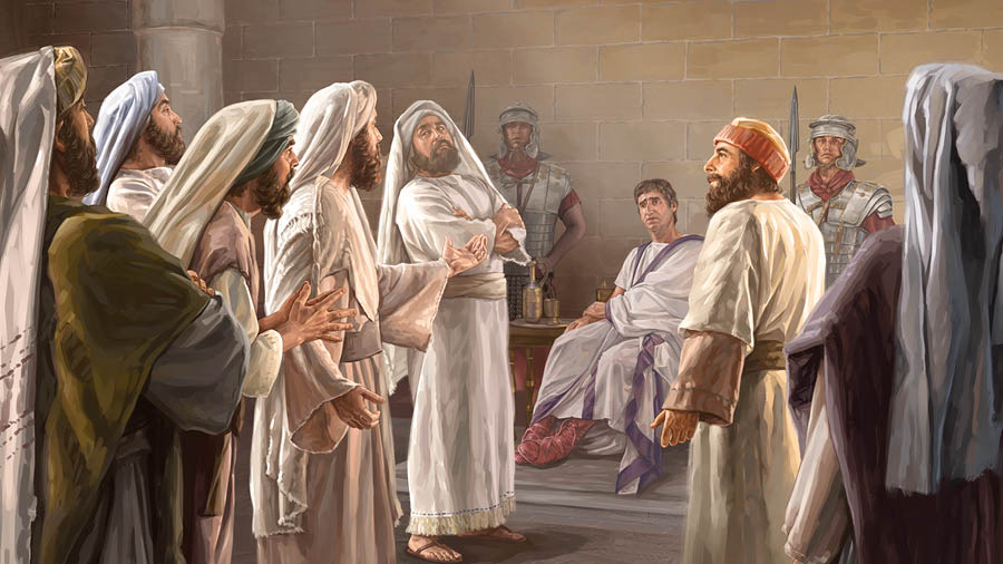 Na̱ su̱tu̱ káʼa̱nna xíʼin ta̱ Pilato.