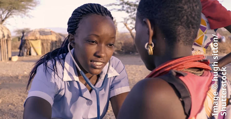 Iin na̱ʼná ña̱ va̱xi nu̱ú video “Ña̱ nátúʼun na̱ Comité na̱ Coordinador xa̱ʼa̱ (2019)”. Chí África, iin ñá enfermera xíniñúʼuñá iin estetoscopio ña̱ va̱ʼa ixatátanñá iin ñaʼá.