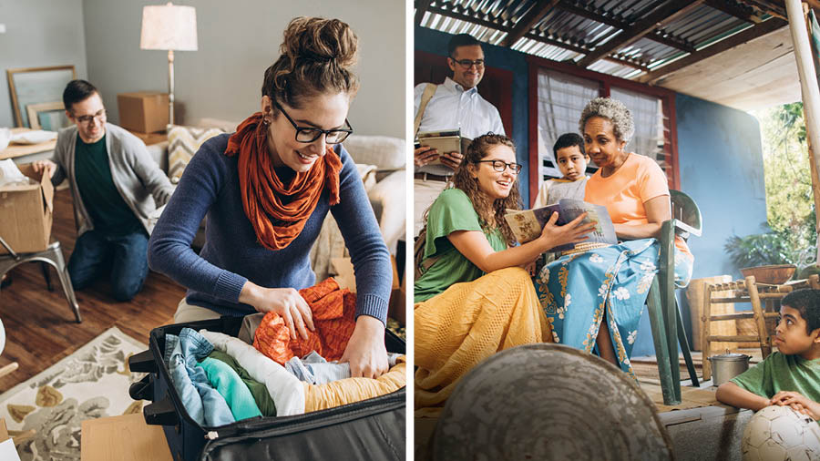 Ku̱a̱ʼá na̱ʼná: Iin na̱ matrimonio sándakoona sava ña̱ʼa ña̱ kúúmiína ña̱ va̱ʼa ku̱ʼu̱nna inka lugar nu̱ú xíniñúʼuna na̱ natúʼun xa̱ʼa̱ Ndióxi̱. 1. Na̱ matrimonio yóʼo ndátaánna sava ña̱ʼana ini caja xíʼin ini iin maleta. 2. Na̱ matrimonio yóʼo íyona inka país ta nátúʼunna xíʼin na̱ yiví xa̱ʼa̱ Ndióxi̱. Ñá hermana yóʼo káʼviñá iin folleto xíʼin iin nána.