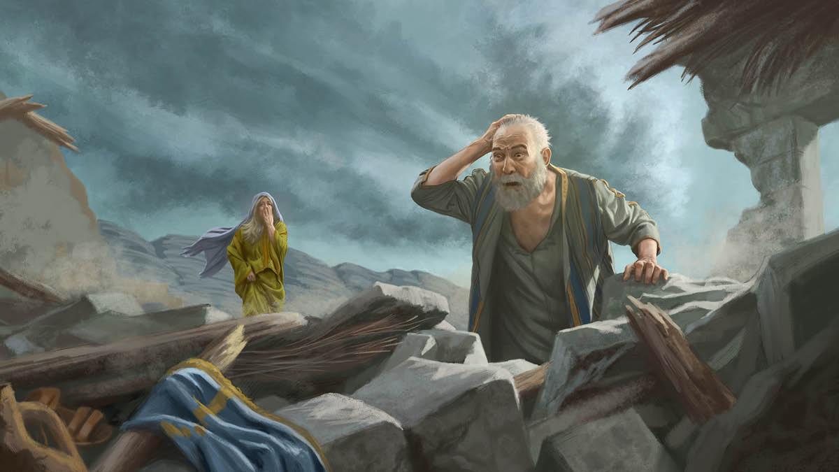 Ta̱ Job xíʼin ñá síʼira xítona nu̱ú ni̱xi̱ʼi̱ se̱ʼena. Iin nda̱kanda̱-inina xíʼin ña̱ ku̱u.