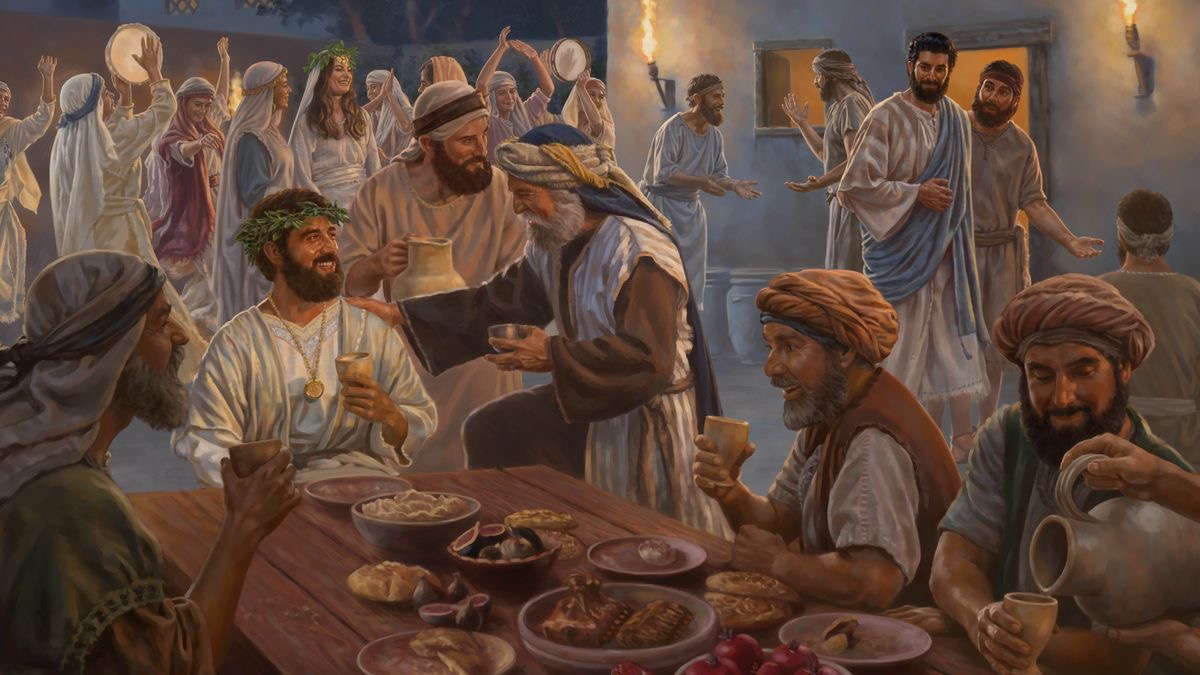 Na̱ sa̱kán ti̱ndaʼa̱ xíʼin na̱ ni̱xa̱a̱ vikó, tíxáʼana, xíxina ta xíʼinna tá vino, ta ta̱ Jesús xítora.