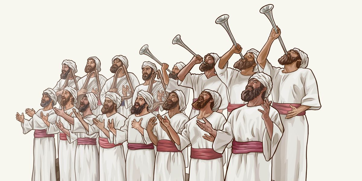 Na̱ israelita xítana, sákaʼana arpa ta tívina trompeta ña̱ va̱ʼa ndasakáʼnuna Jehová.