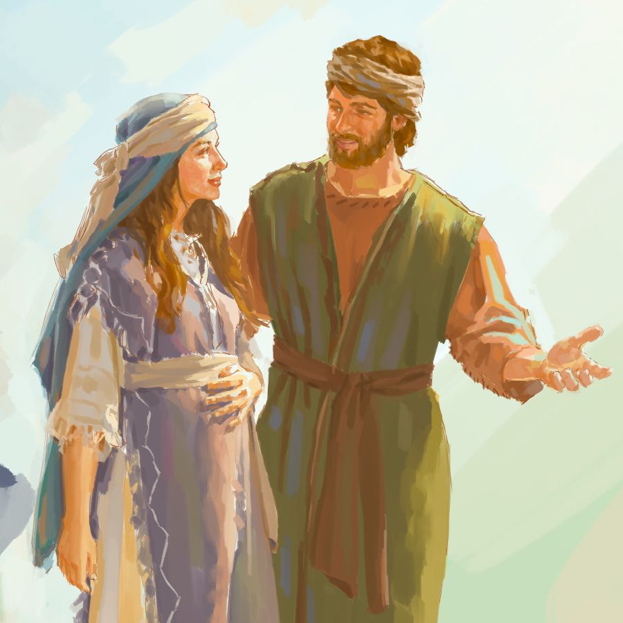 Jozef trouwt met Maria die zwanger is
