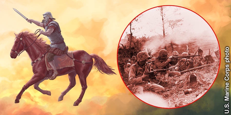 De ruiter op het vuurrode paard die oorlog afbeeldt