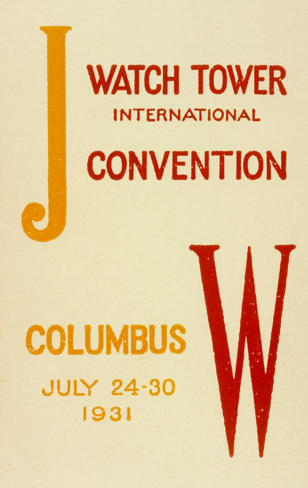 Stevneprogram for stevnet i Columbus i Ohio i USA, bibelstudentenes stevne i 1931