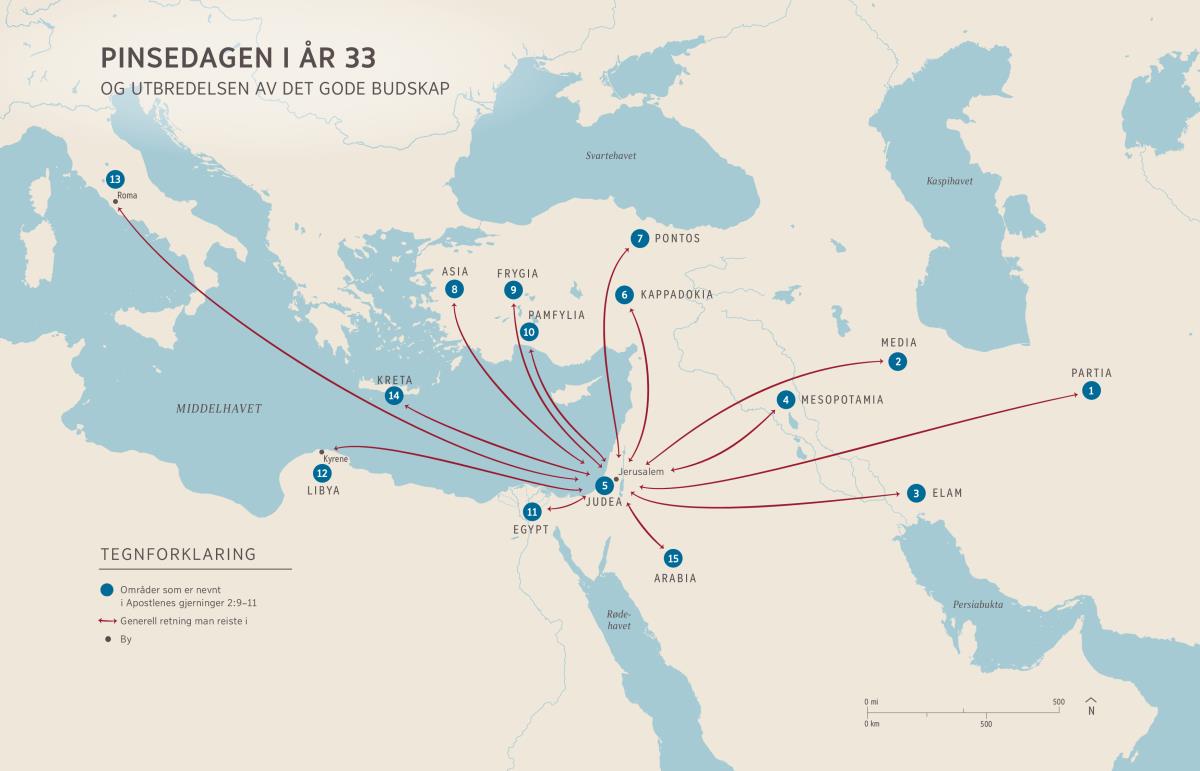 Pinsedagen i år 33 og utbredelsen av det gode budskap