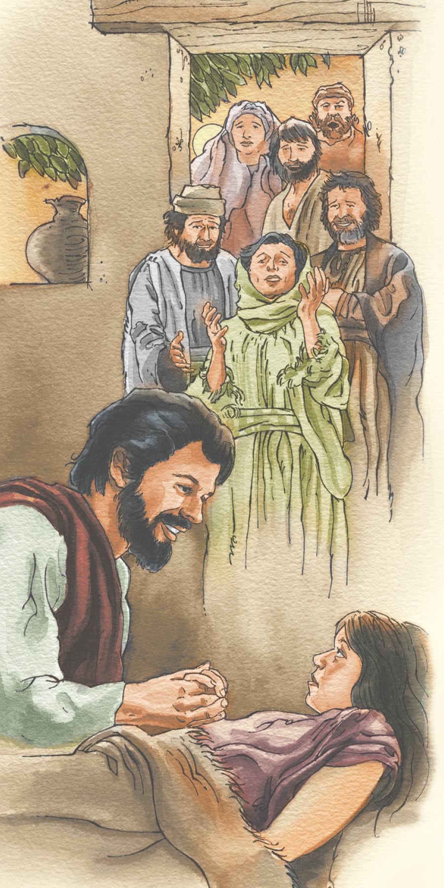 Jesus resurrects the daughter of Jairus