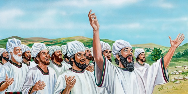 Śpiewacy stoją przed wojskiem Jehoszafata