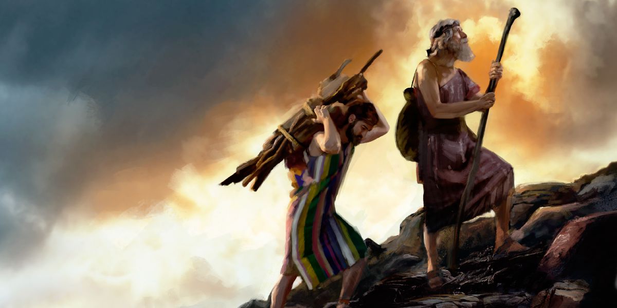 Abraham i Izaak wspinają się na górę