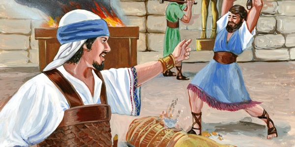 Rei Josias e seus homens destroem ídolos usados na adoração falsa