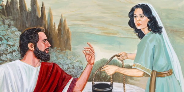 Jesus conversa com a samaritana junto ao poço