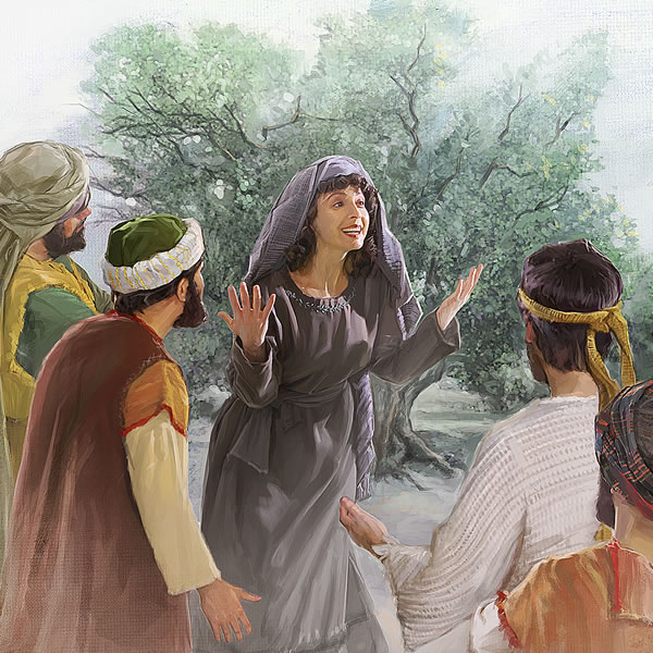 Maria Madalena contando aos apóstolos sobre a ressurreição de Jesus