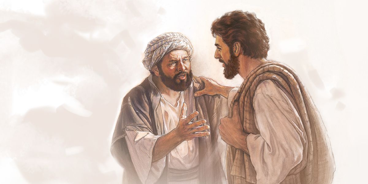 O apóstolo Pedro conversando com Jesus