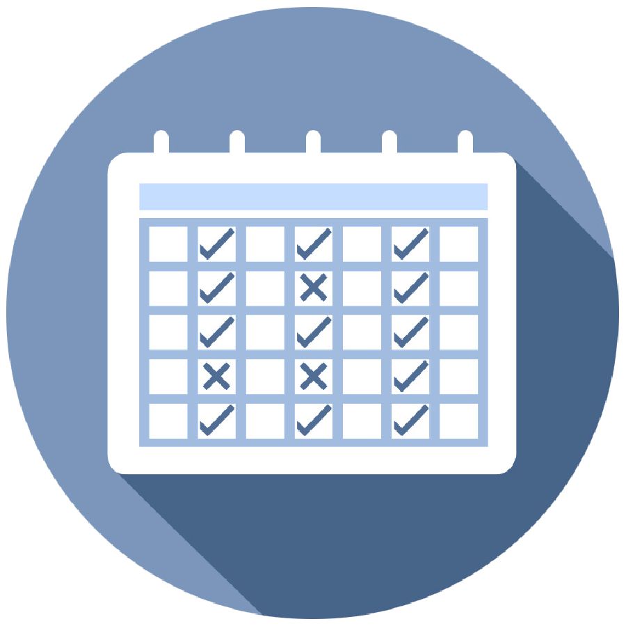 Un calendar cu însemnări pe el