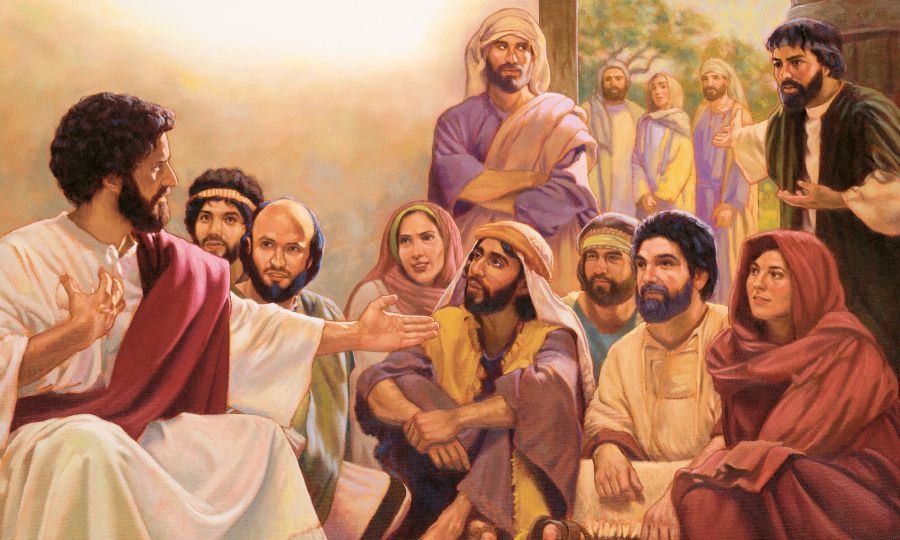 În timp ce Isus își învață discipolii, un om îi spune că mama și frații săi sunt afară