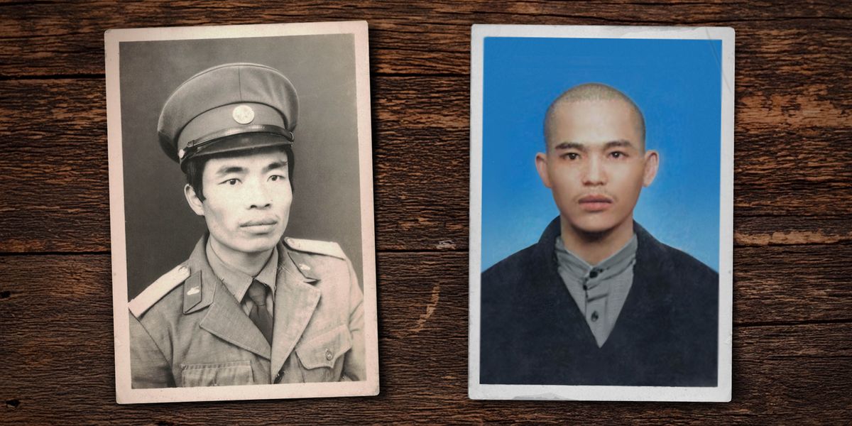 Коллаж «Фотографии двух мужчин до того, как они стали Свидетелями Иеговы»: 1) Нгуен Ван Лань; 2) Фунг Виет Тханг.
