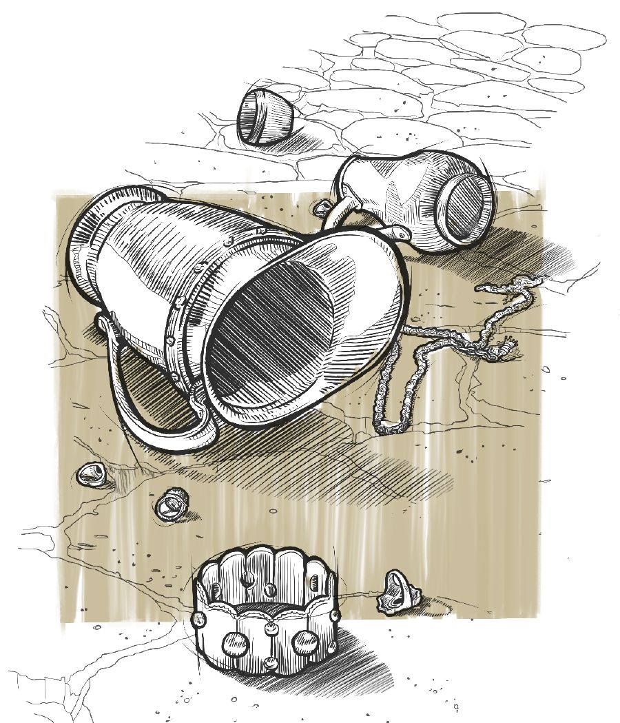 Золотые и серебряные вещи, выброшенные на улицу.