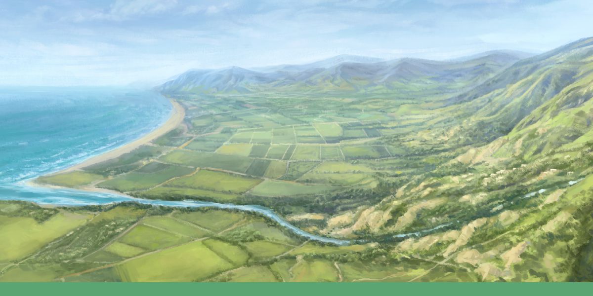 Река, впадающая в море, и земля, которую предстояло разделить.