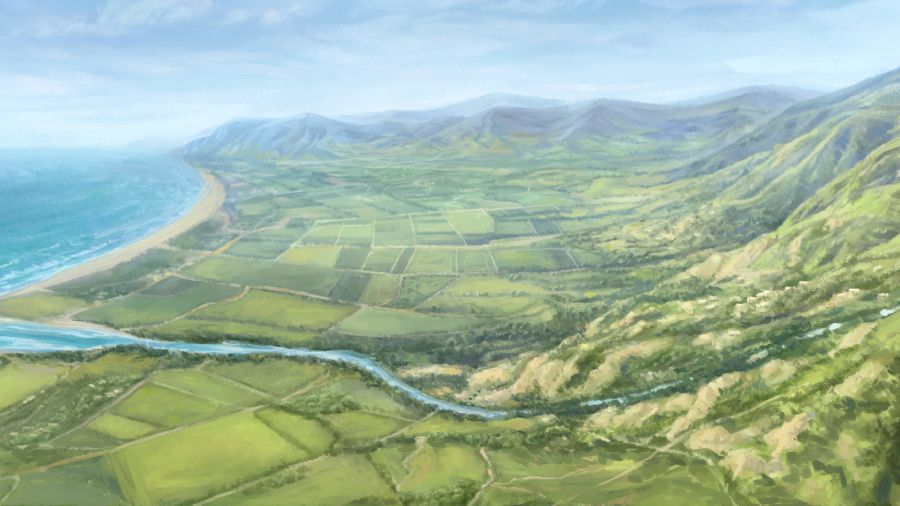 Река, впадающая в море, и земля, которую предстояло разделить.