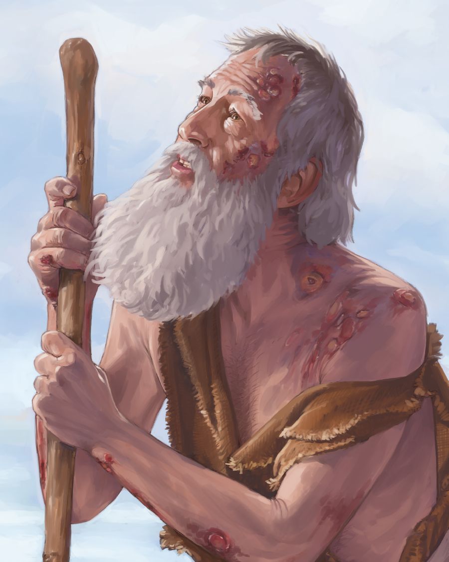 Иов с нарывами на теле