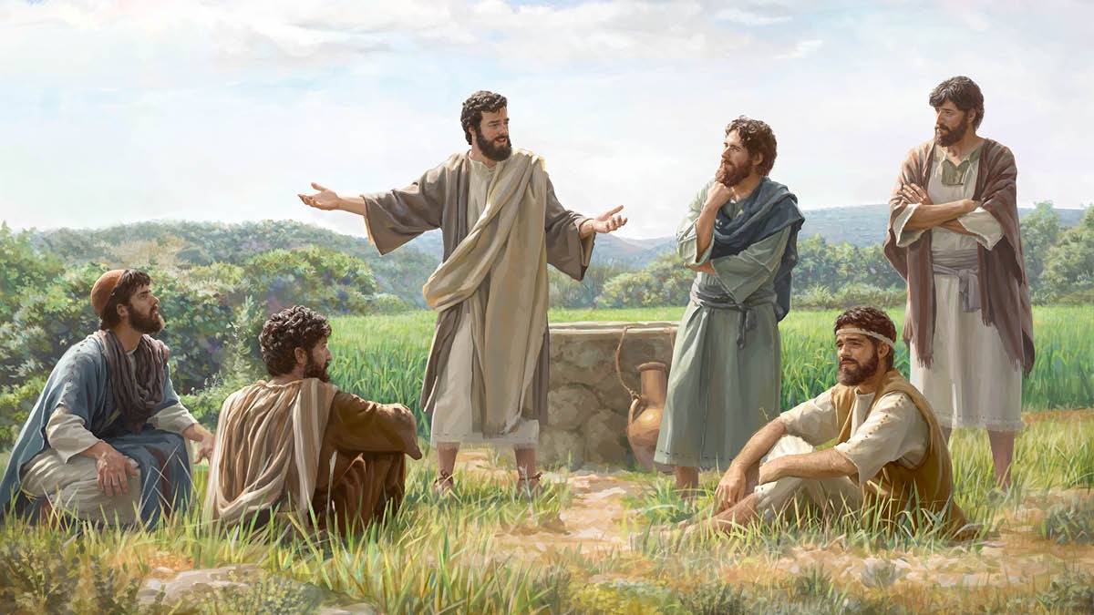 Jesu achitaura nevamwe vadzidzi vake vari pedyo nemunda webhari.