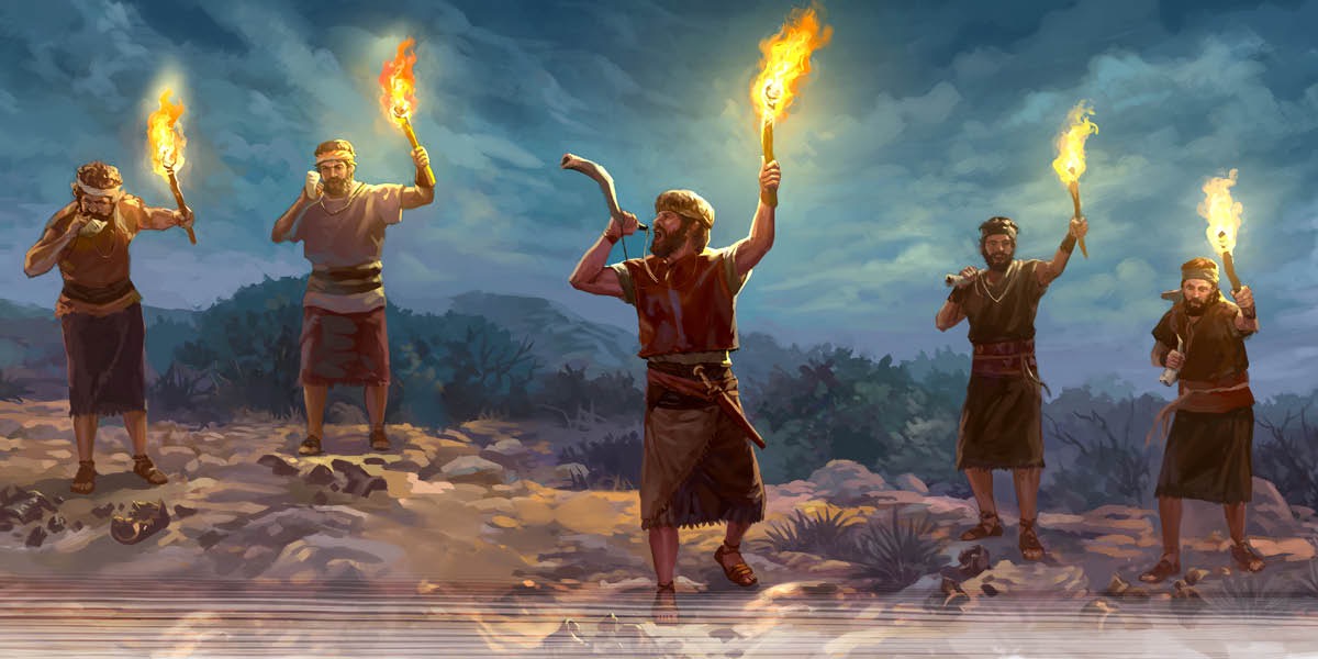 Gideone le banna ba hae ba letsa manaka, ba choatla lijana, ba tsoka lirumula, ebile ba hoelelitse