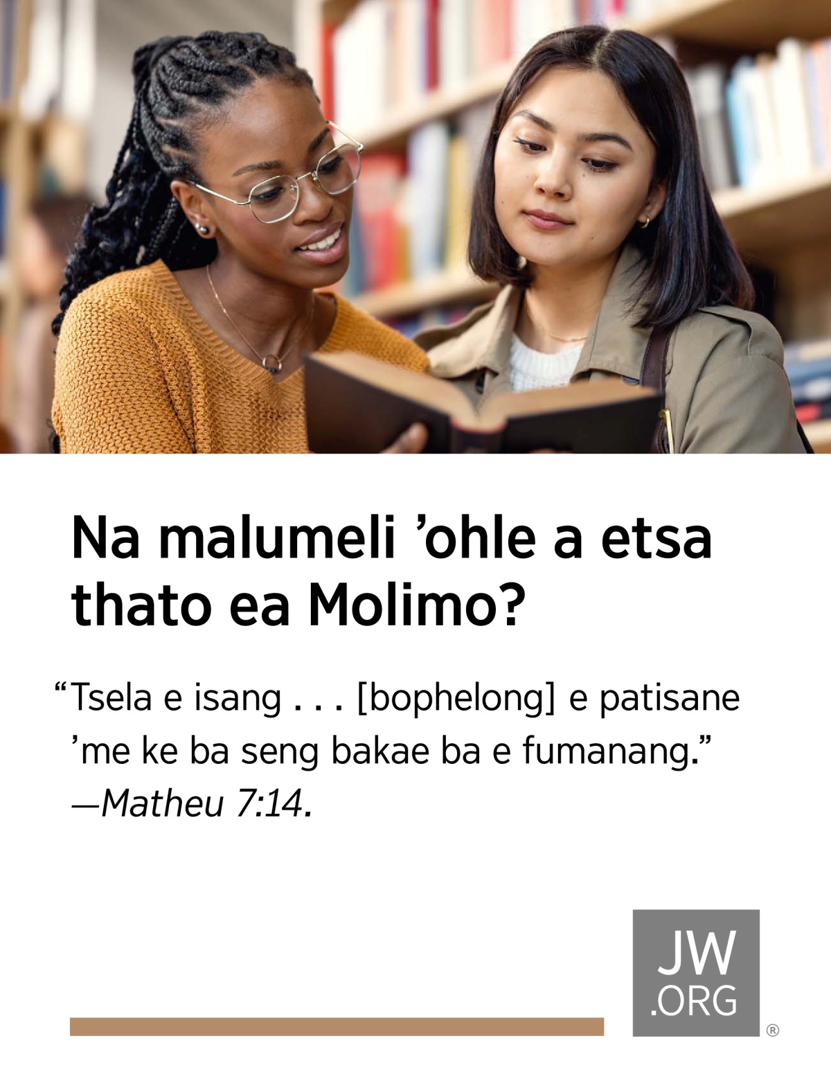 Bo-ausi ba babeli ba ntse ba bala buka hammoho ka laebraring.