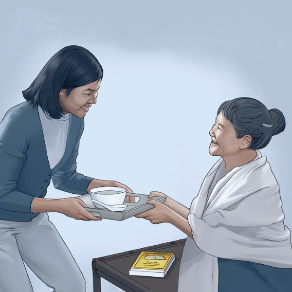 Mosali o itella nako ea hae bakeng sa ho thusa mosali e mong