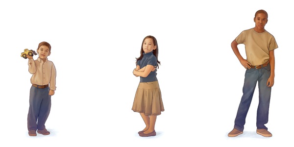 1. Moshanyana ea lilemo li ’nè o tšoere toy; 2. Ngoananyana ea lilemo li hlano o phuthile matsoho; 3. Moshanyana ea lilemo li 12 o itšoere thekeng