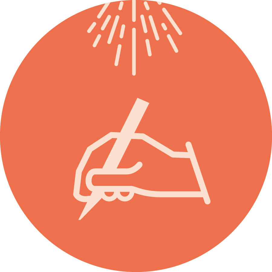 Letsoho le ngola le khantšelitsoe ke khanya e tsoang holimo.