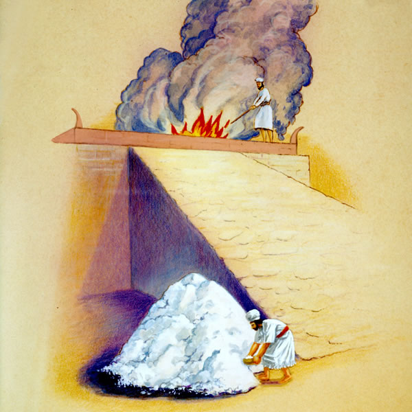 Totoma ea letsoai haufi le aletare e tempeleng ea Molimo