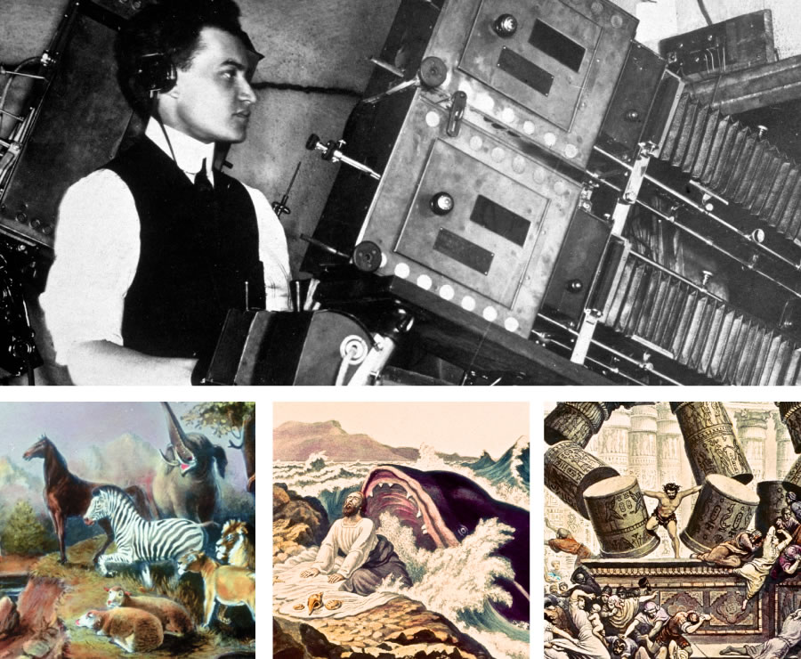 1. Mochine oa “Photo-Drama”; 2. Li-slide tse tharo tse mebala-bala tsa “Photo-Drama”