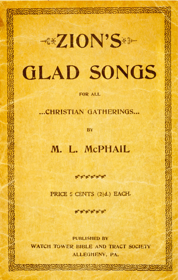 Sekoahelo sa buka ea Zion’s Glad Songs, ea 1900