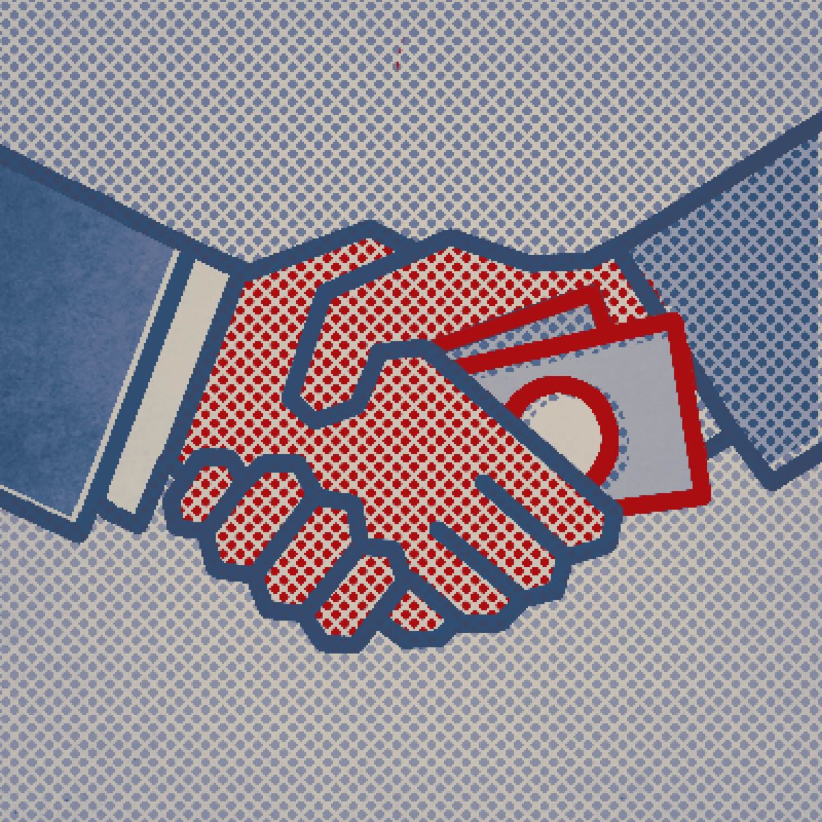 Setšoantšo se takiloeng se bontšang batho ba lumelisanang ba fanana chelete.