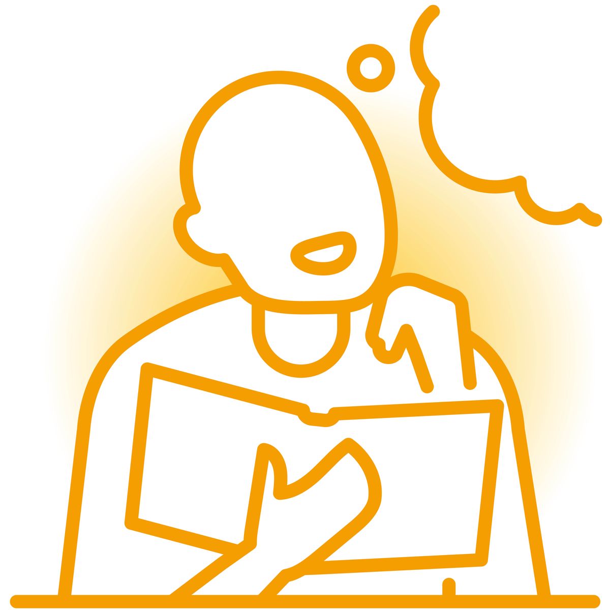 Setšoantšo sa motho ea ntseng a nahana ka seo a se balang Bibele.