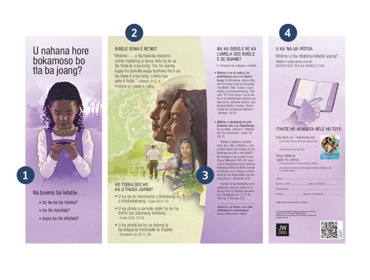 Pampitšana ea ‘U Nahana Hore Bokamoso bo Tla ba Joang?’ e na le lintlha tse ’ne tse re thusang ho bona hore na re ka e tsamaisa joang.