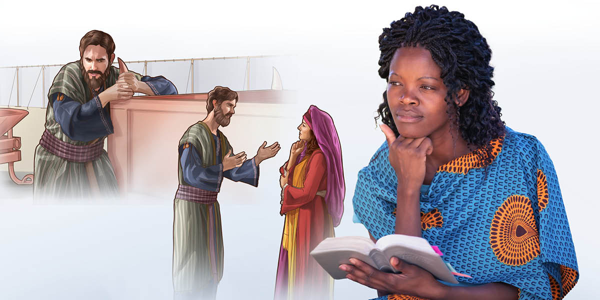 Morali oabo rona o bala Bibele ’me o nahana ka seo Adonija a ileng a se etsa. Litšoantšo: 1. Adonija o itšoarelletsa ka lenaka la aletare. 2. Adonija o kopa Bathe-sheba.