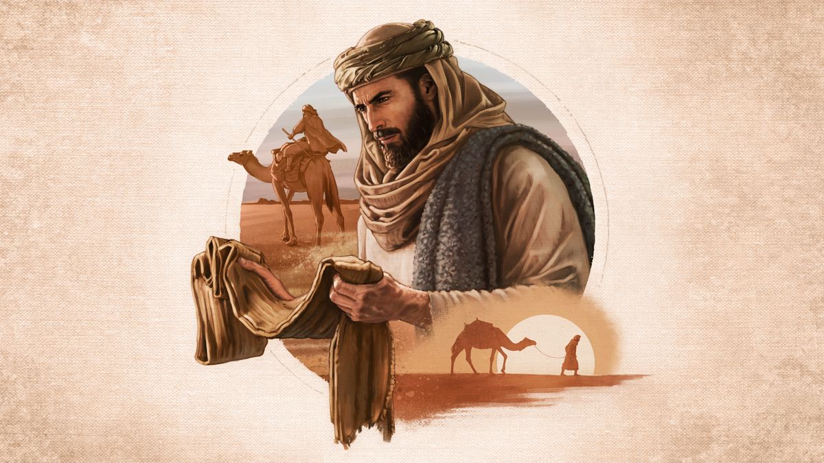 Litšoantšo: Jeremia o mamela litaelo tsa Jehova. 1. O tšoere lebanta la line ’me o nahanisisa ka litaelo tseo Jehova a mo fileng tsona. 2. O tsamaea lehoatateng a palame kamele. 3. O hula kamele a le lehoatateng ha letsatsi le likela.