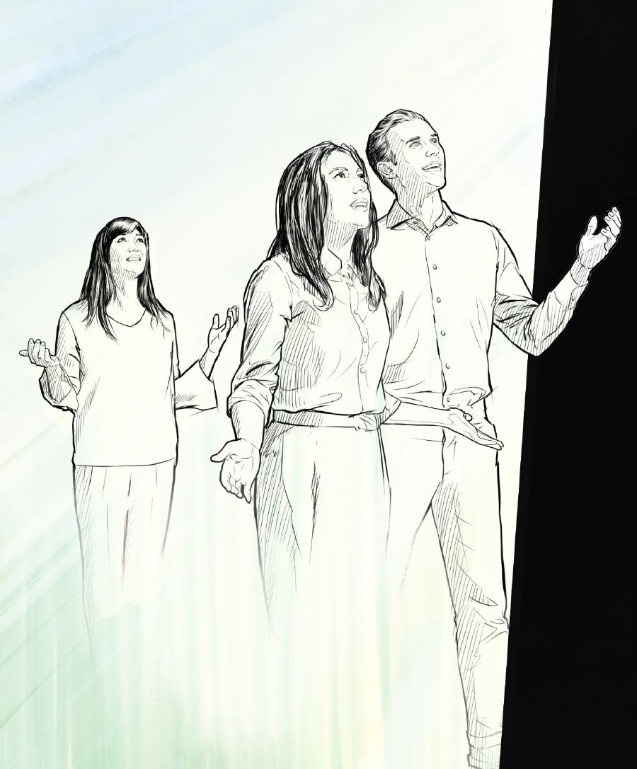 Batho ba phethahetseng ba shebile leholimong.