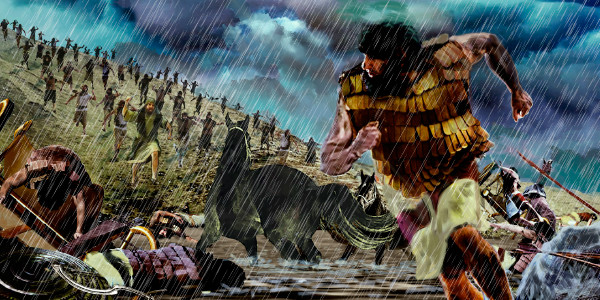 Barake le lebotho la hae ba hlasela lebotho la Sisera ba hlaha Thabeng ea Tabore